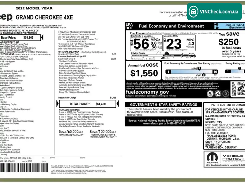 Jeep Grand Cherokee 2022, фото з оголошення 2 з 20, VIN 1C4RJYB61N8717424