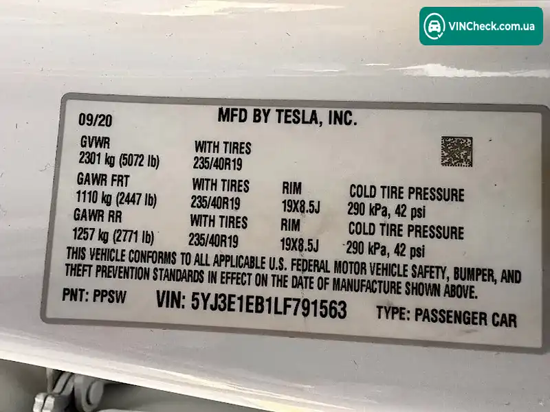 Tesla Model 3 2020, фото з оголошення 2 з 20, VIN 5YJ3E1EB1LF791563