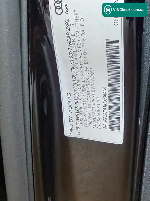 Audi A4 2018, фото з оголошення 1 з 21, VIN WAUGMAF41KN004404