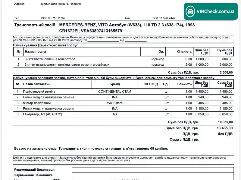 Mercedes-Benz Vito 1998, фото з оголошення 2 з 8, VIN VSA63807413165579