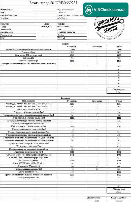 Ford Mustang 2015, фото з оголошення, VIN 1FA6P8TH1F5349790