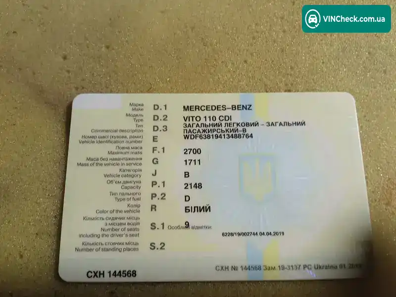 Mercedes-Benz Vito 2002, фото з оголошення, VIN WDF63819413488764