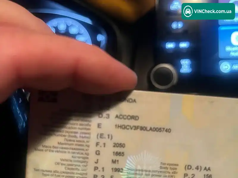 Honda Accord 2020, фото з оголошення 2 з 5, VIN 1HGCV3F90LA005740