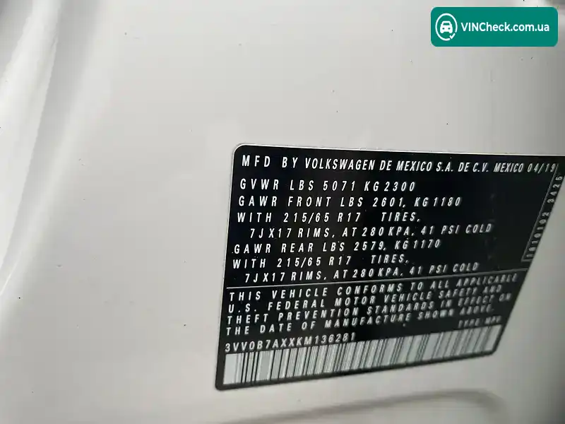 Volkswagen Tiguan 2019, фото з оголошення 2 з 18, VIN 3VV0B7AXXKM136281