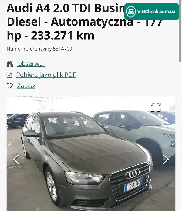 Audi A4 2015, фото з оголошення 2 з 20, VIN WAUZZZ8J7FK683419