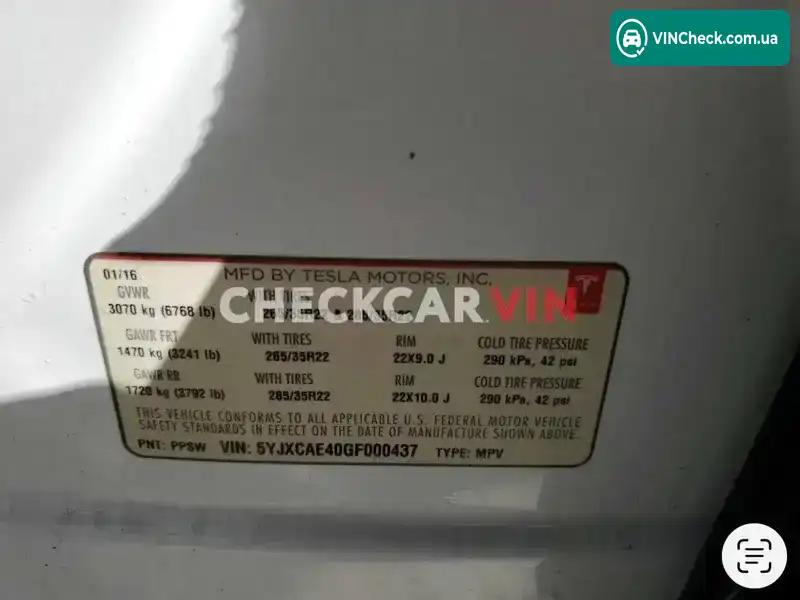 Tesla Model X 2016, фото з оголошення 2 з 21, VIN 5YJXCAE40GF000437