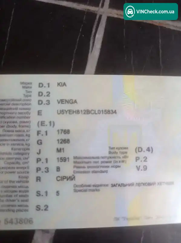 Kia Venga 2012, фото з оголошення 1 з 13, VIN U5YEH812BCL015834