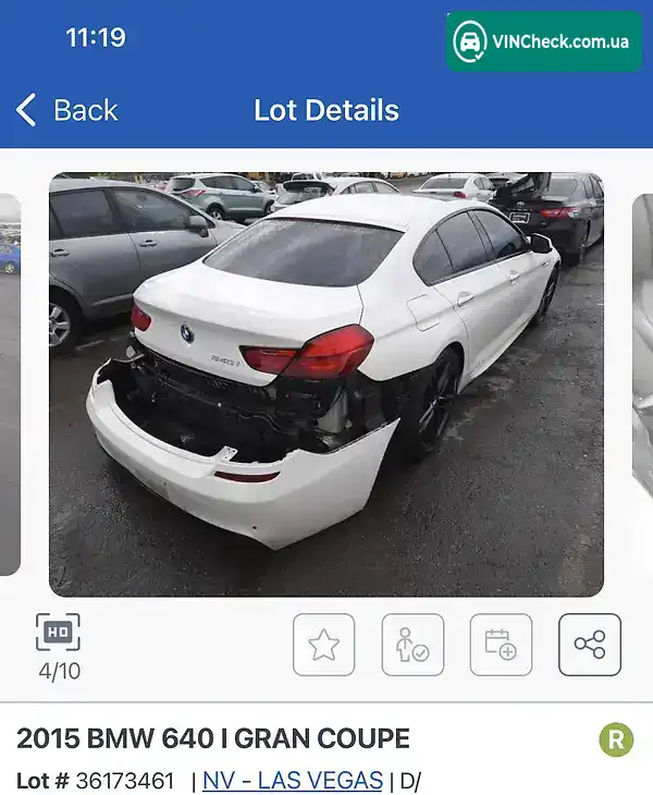 BMW 6 Series 2014, фото з оголошення 2 з 20, VIN WBA6A0C52FD318800