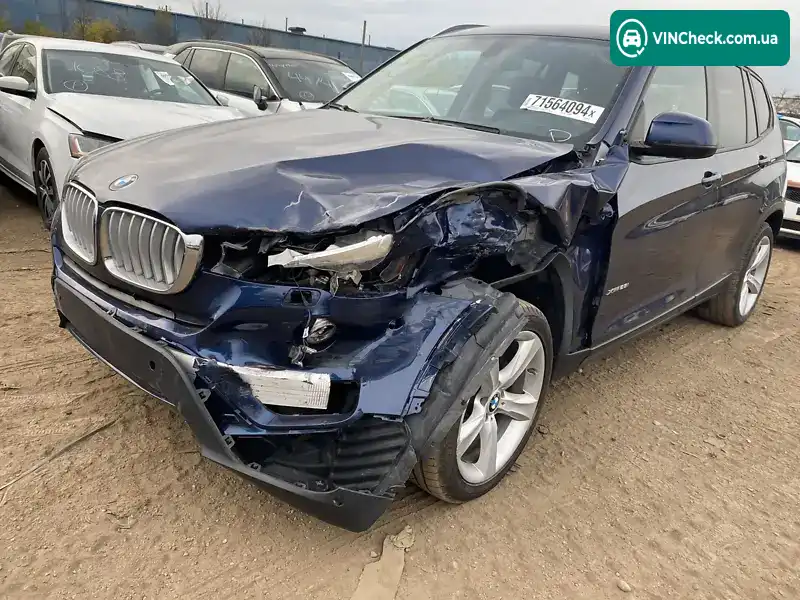 BMW X3 2017, фото з оголошення 2 з 10, VIN 5UXWX9C59H0D95486