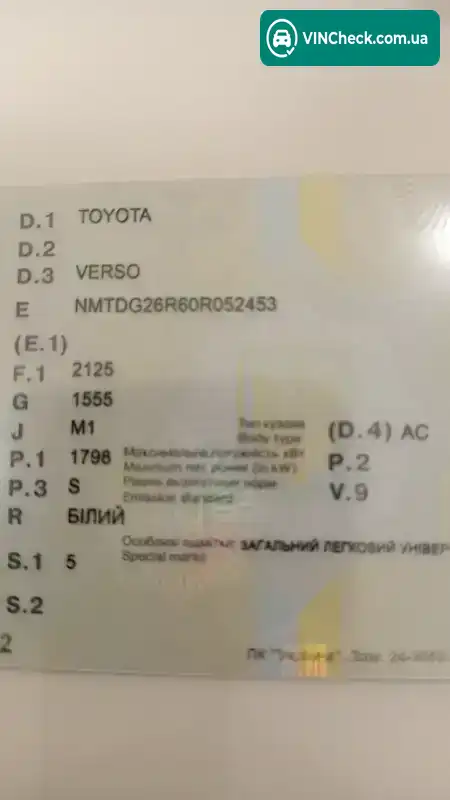 Toyota Verso 2013, фото з оголошення 2 з 13, VIN NMTDG26R60R052453