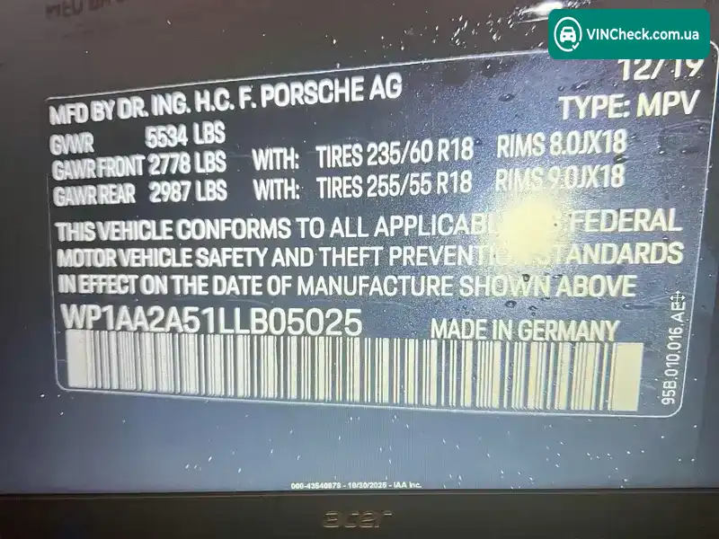 Porsche Macan 2019, фото з оголошення 2 з 21, VIN WP1AA2A51LLB05025